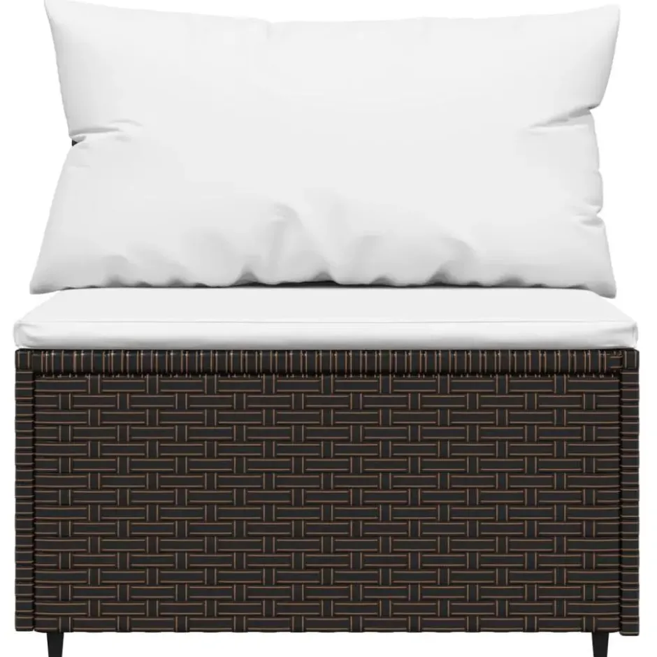 vidaXL - Loungeset - Bruin - Poly rattan - 3 stuks - Met kussens