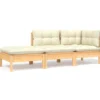 vidaXL - Loungeset - Crème - Grenenhout