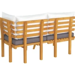 vidaXL - Loungeset - Grijs - Acaciahout - 2 stuks - Met kussens