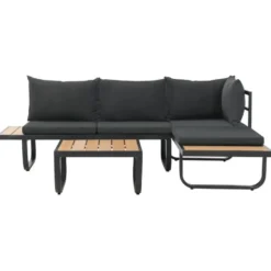 vidaXL - Loungeset - Grijs - Metaal
