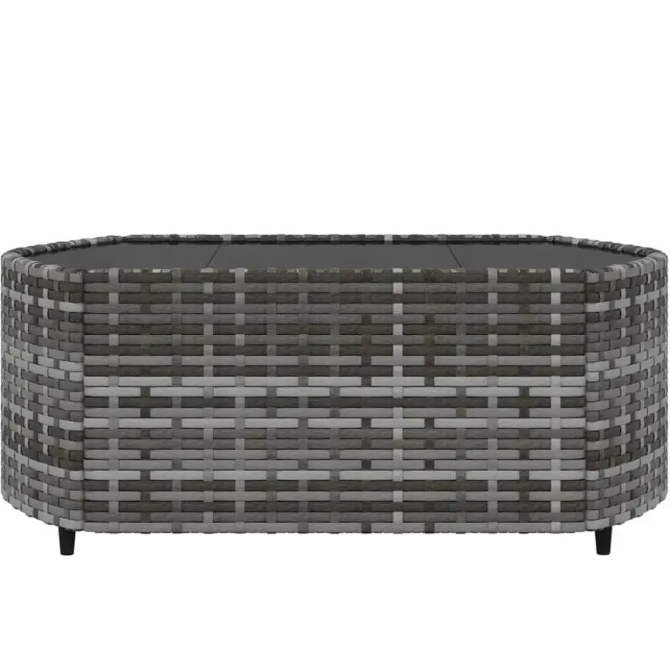 vidaXL - Loungeset - Grijs - Poly rattan - 3 stuks - Met kussens