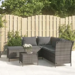 vidaXL - Loungeset - Grijs - Poly rattan