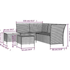 vidaXL - Loungeset - Grijs - Poly rattan