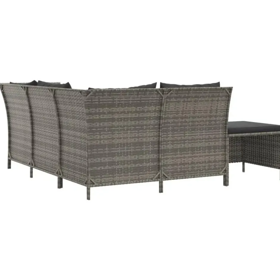 vidaXL - Loungeset - Grijs - Poly rattan