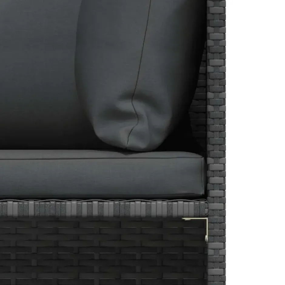 vidaXL - Loungeset - Grijs - Poly rattan - 3 stuks - Met kussens