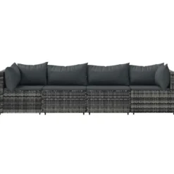 vidaXL - Loungeset - Grijs - Poly rattan