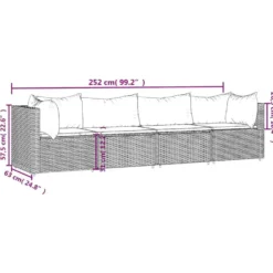 vidaXL - Loungeset - Grijs - Poly rattan