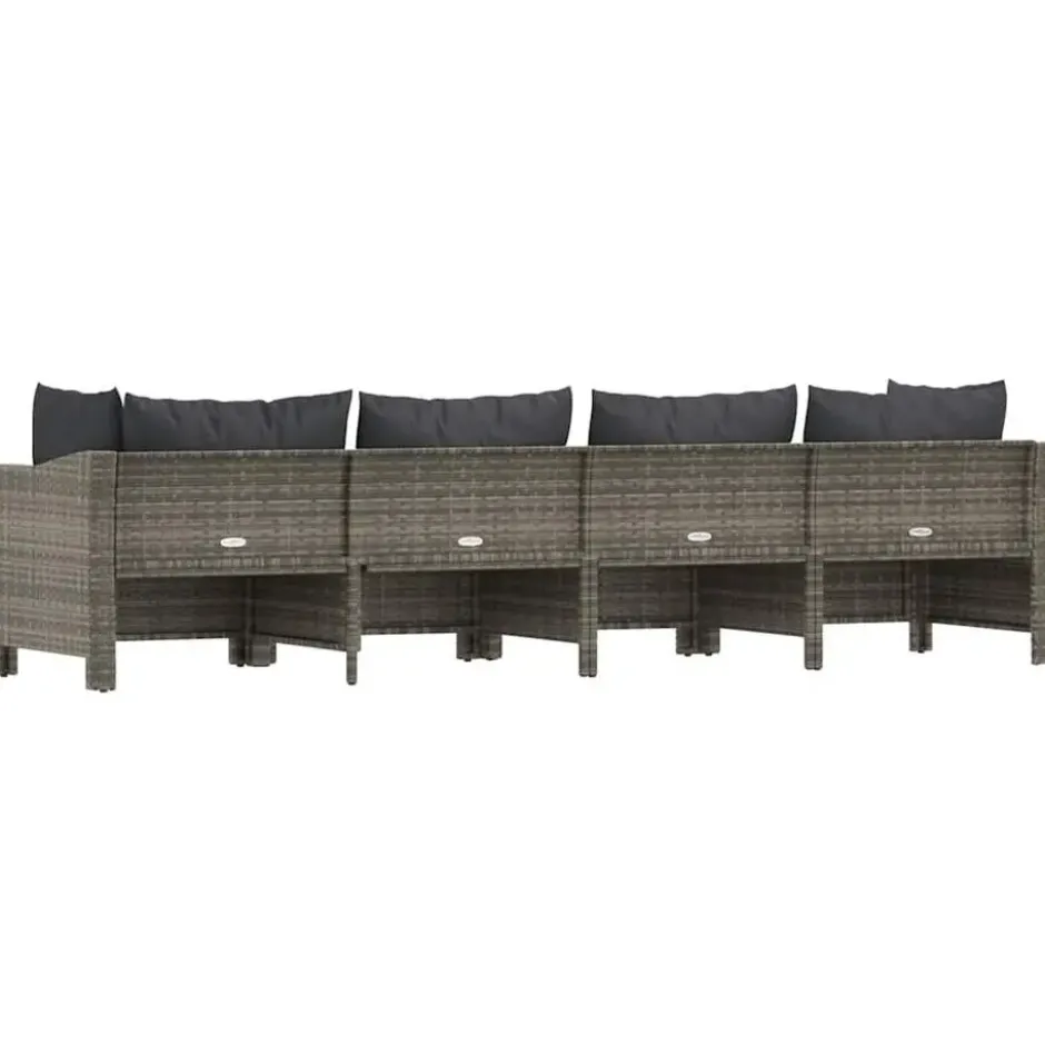 vidaXL - Loungeset - Grijs - Poly rattan - 4 stuks - Met kussens