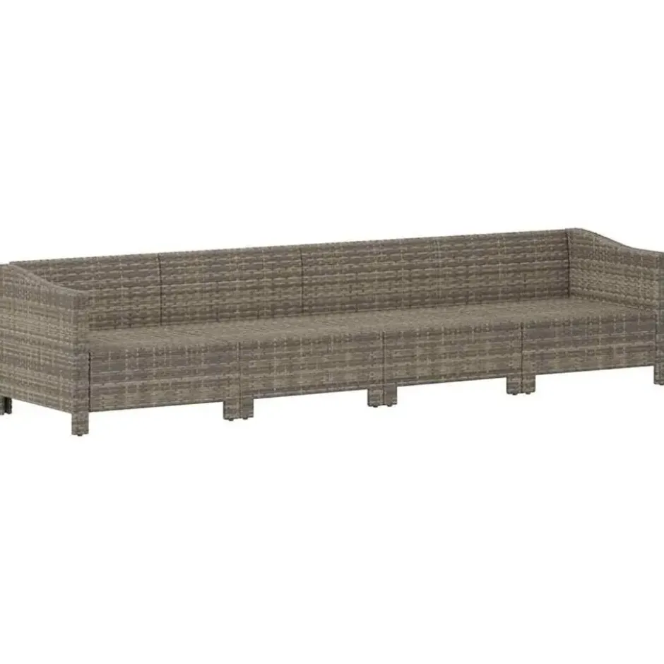 vidaXL - Loungeset - Grijs - Poly rattan - 4 stuks - Met kussens