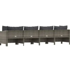 vidaXL - Loungeset - Grijs - Poly rattan - 4 stuks - Met kussens