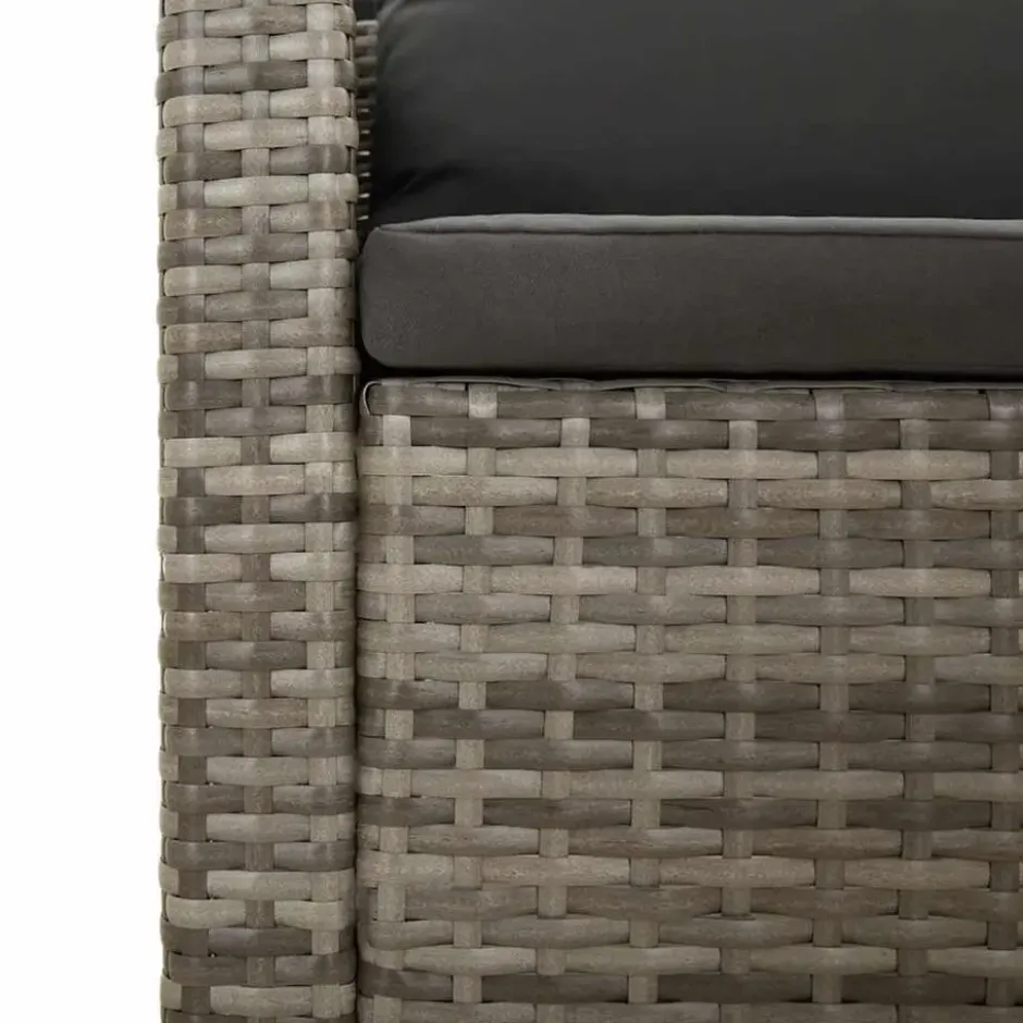 vidaXL - Loungeset - Grijs - Poly rattan - 4 stuks - Met kussens