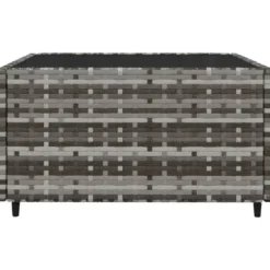 vidaXL - loungeset voor 3 met kussens grijs poly rattan 4 stuks