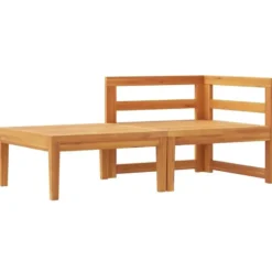 vidaXL - Loungeset - Wit - Acaciahout - 2 stuks - Met kussens