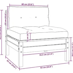 vidaXL - Loungeset - Wit - Grenenhout - 3 stuks - Met kussens