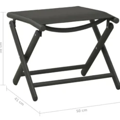 vidaXL - Loungeset - Zwart - Aluminium