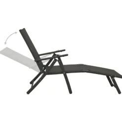 vidaXL - Loungeset - Zwart - Aluminium