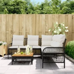 vidaXL - Loungeset - Zwart - Poly rattan