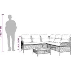 vidaXL - Loungeset - Zwart - Poly rattan