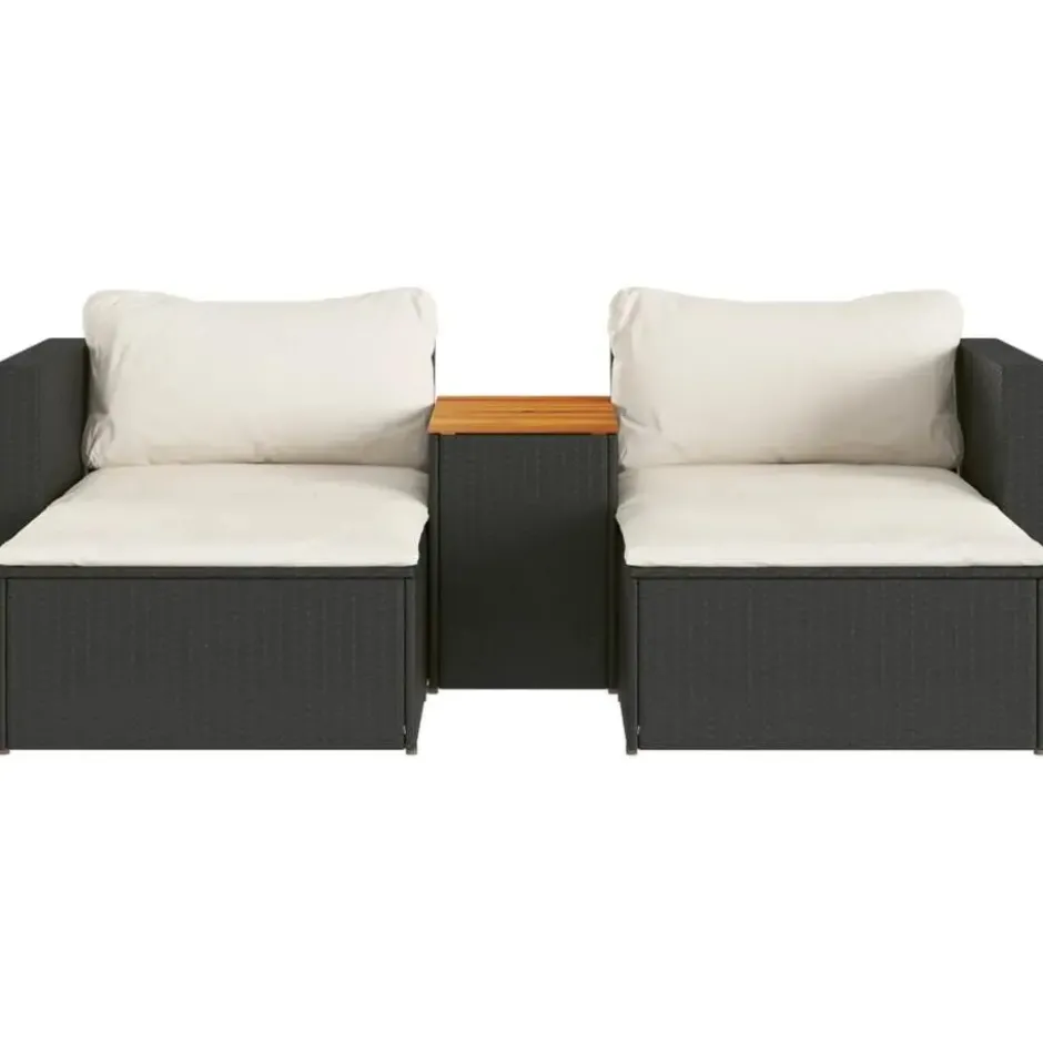 vidaXL - Loungeset - Zwart - Poly rattan