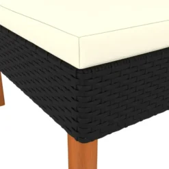 vidaXL - Loungeset - Zwart - Poly rattan en massief eucalyptushout - 3 stuks
