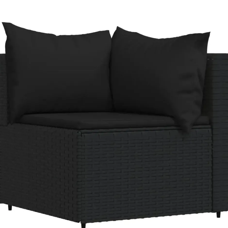 vidaXL - Loungeset - Zwart - Poly rattan