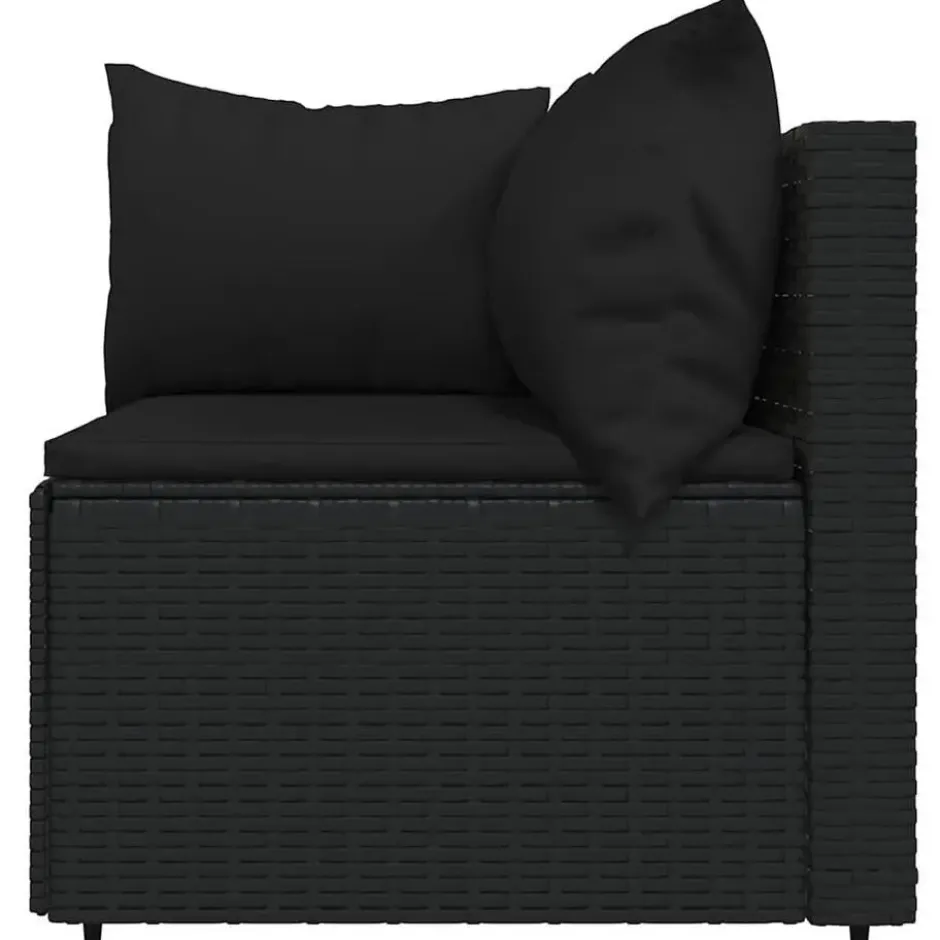 vidaXL - Loungeset - Zwart - Poly rattan