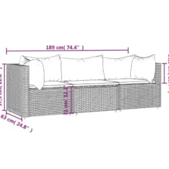 vidaXL - Loungeset - Zwart - Poly rattan