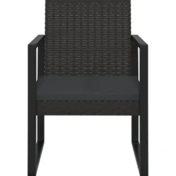 vidaXL - Loungeset - Zwart - Poly rattan - 3 stuks - Met kussens