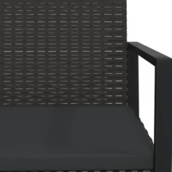 vidaXL - Loungeset - Zwart - Poly rattan - 3 stuks - Met kussens