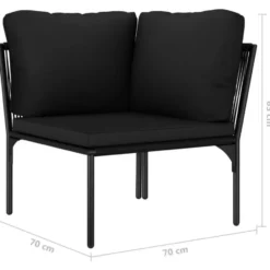 vidaXL - Loungeset - Zwart - PVC