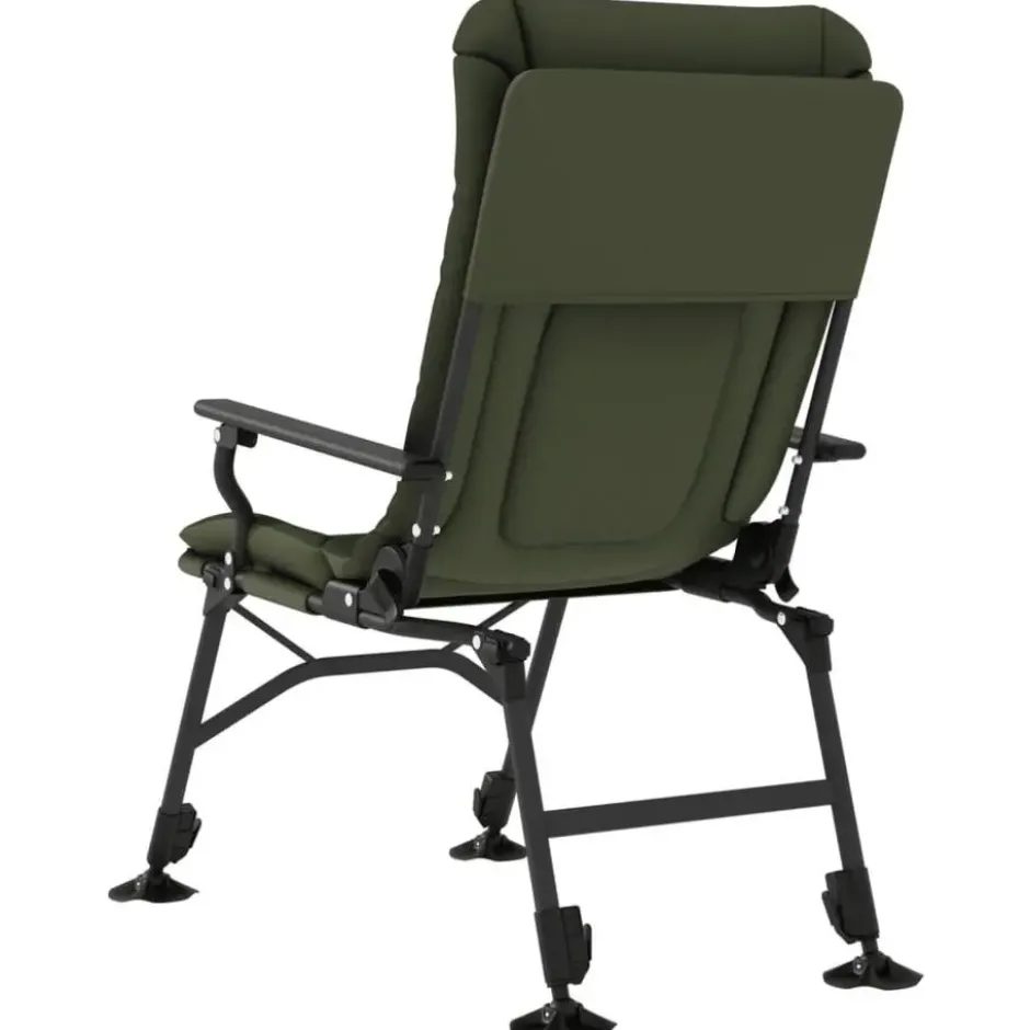 vidaXL - Loungestoel met armleuning - Groen - Staal