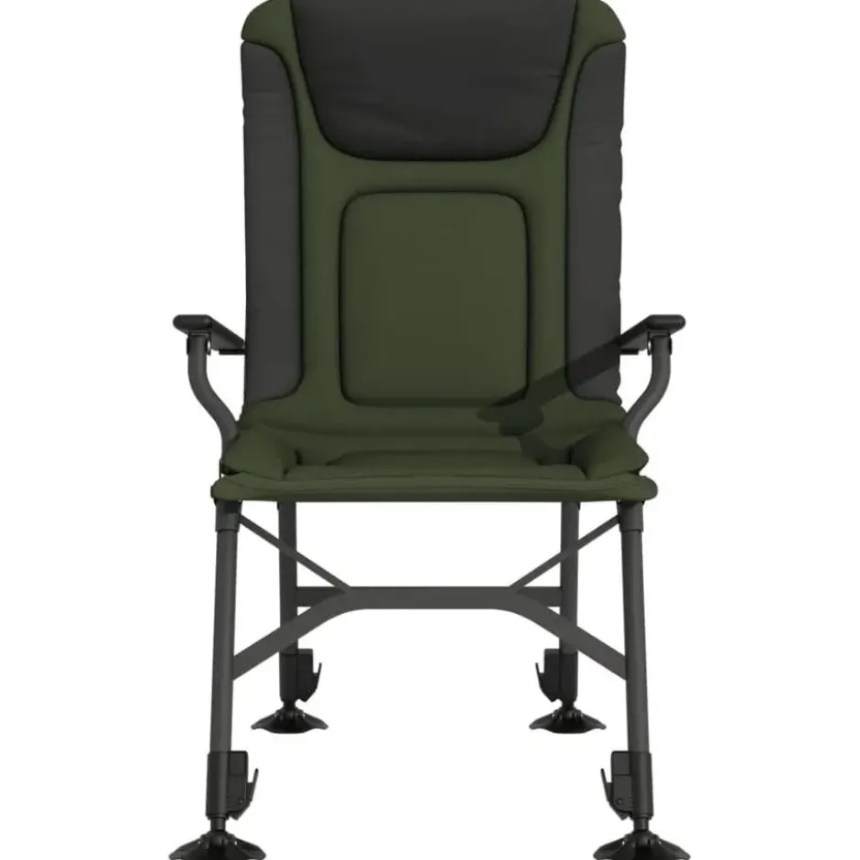 vidaXL - Loungestoel met armleuning - Groen - Staal