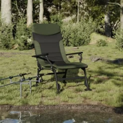 vidaXL - Loungestoel met armleuning - Groen - Staal