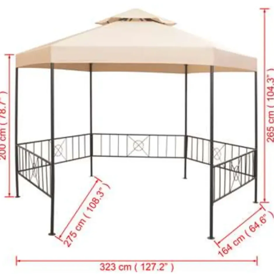 vidaXL - Luifel - Beige - Stof
