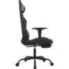 vidaXL Massage gamestoel met voetensteun stof zwart en camouflage