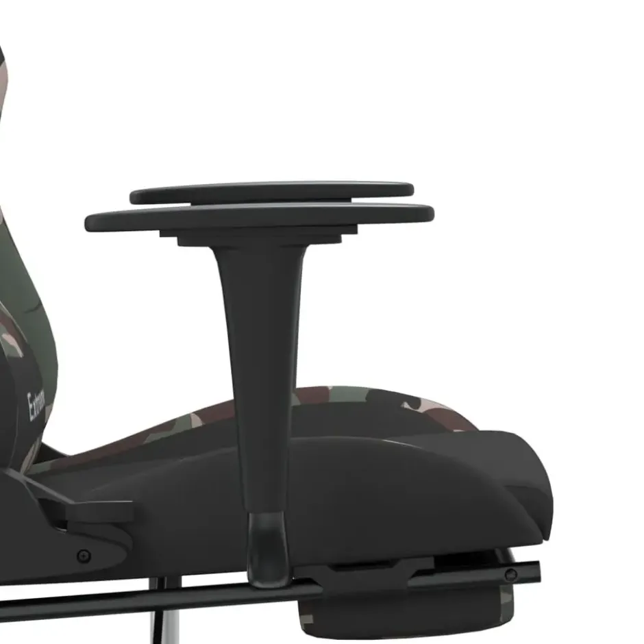 vidaXL Massage gamestoel met voetensteun stof zwart en camouflage
