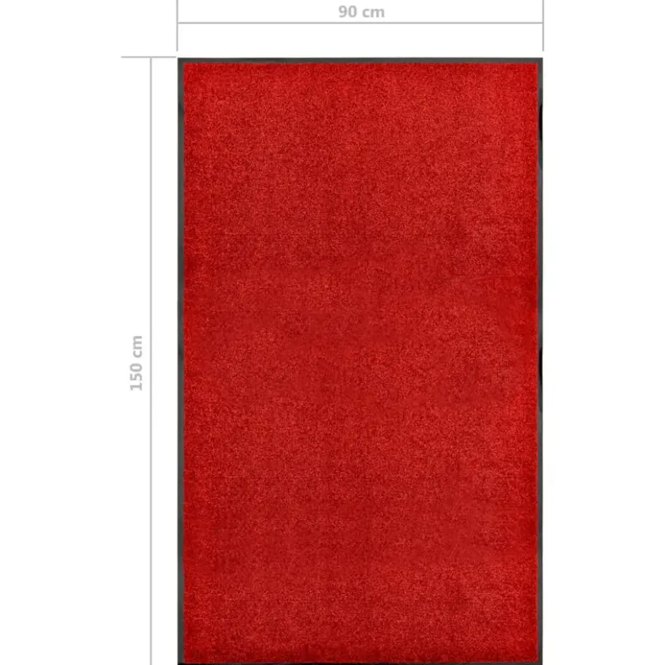 vidaXL - Mat - Rood - Stof - 90 x 150 cm