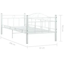 vidaXL - Metalen bedbank - Wit - 90x200 cm