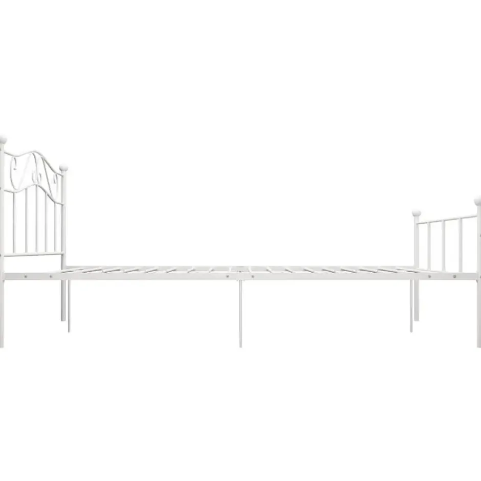 vidaXL - Metalen bed frame met hoofdeinde - Wit - Metaal - 120x200 cm