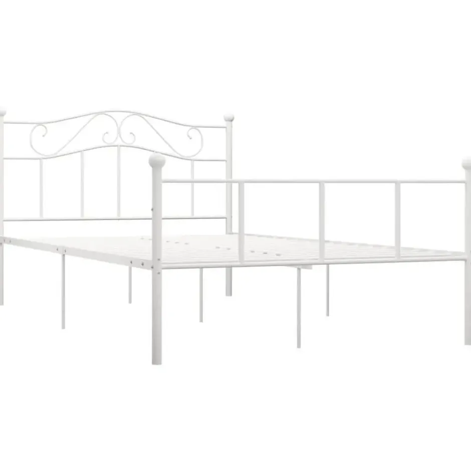 vidaXL - Metalen bed frame met hoofdeinde - Wit - Metaal - 120x200 cm
