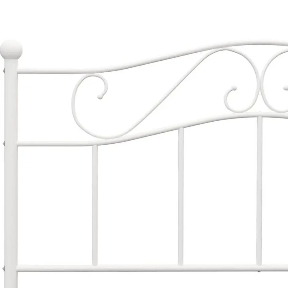 vidaXL - Metalen bed frame met hoofdeinde - Wit - Metaal - 120x200 cm