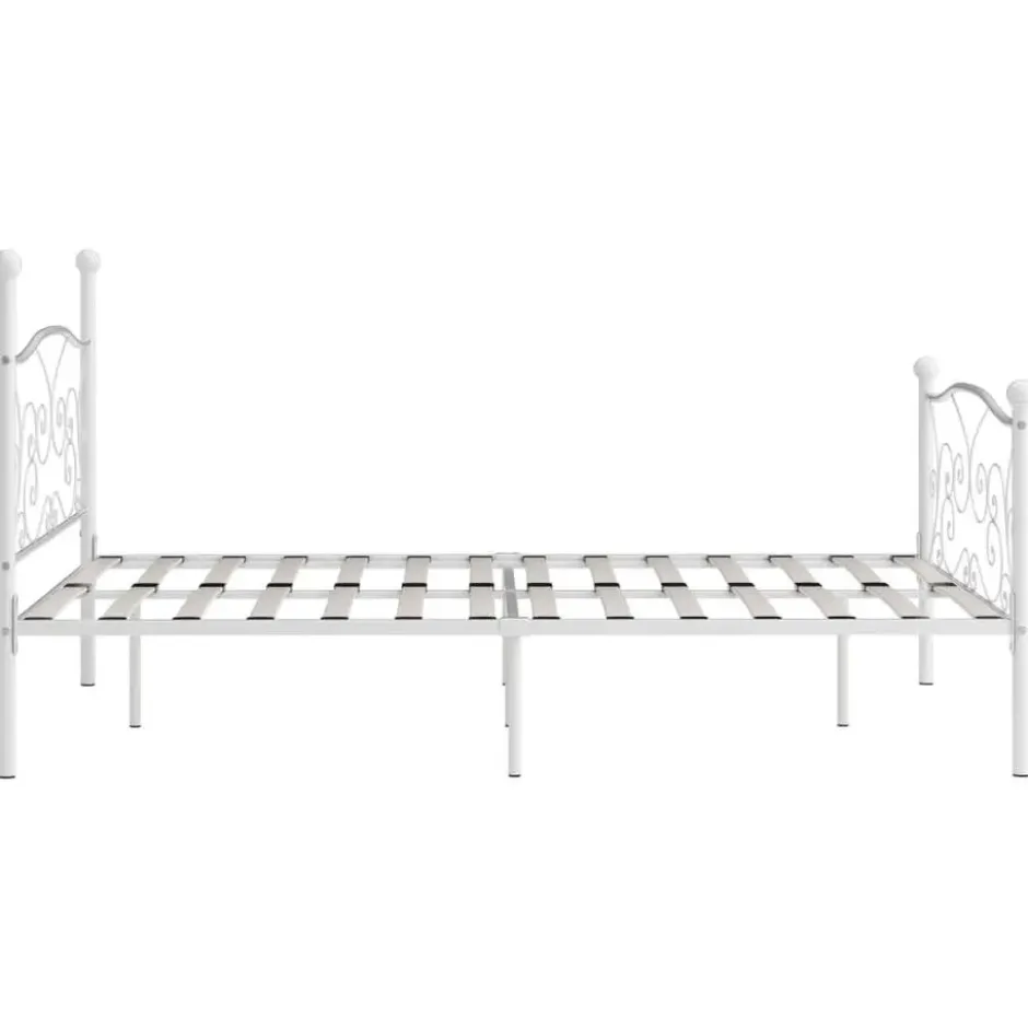 vidaXL - Metalen bed frame met hoofd- en voeteneinde - Wit - 120x200 cm