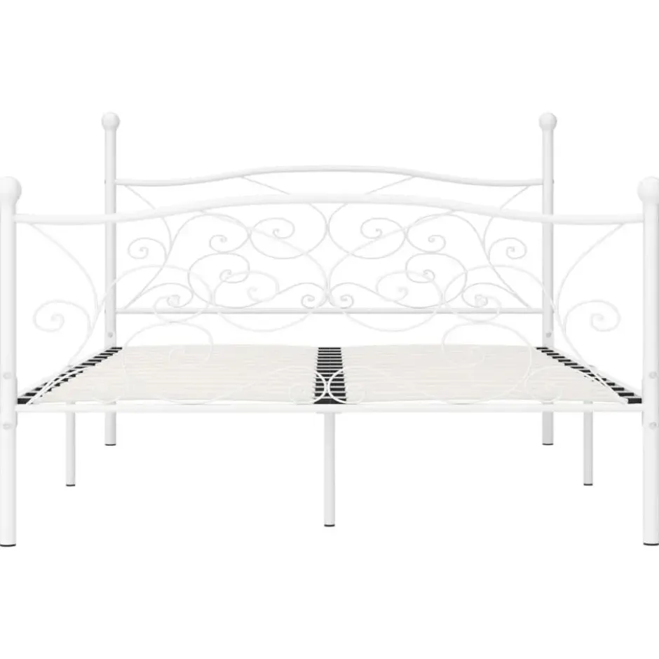 vidaXL - Metalen bed frame met hoofd- en voeteneinde - Wit - 120x200 cm