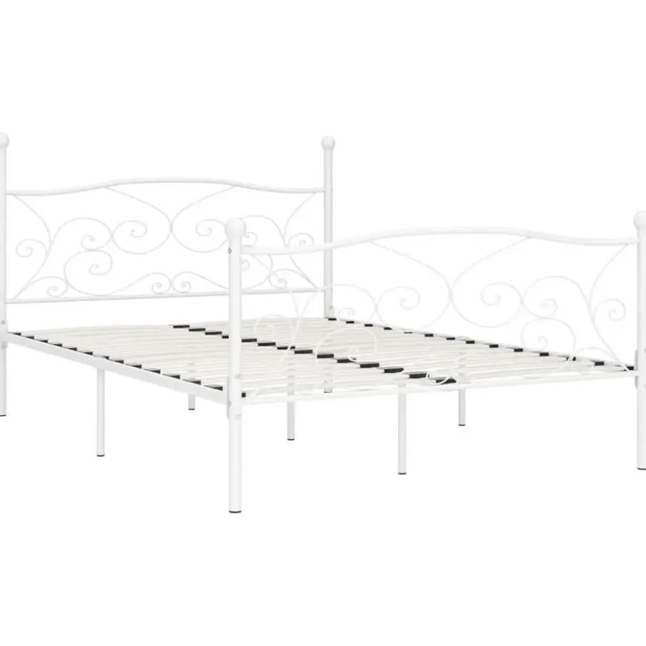 vidaXL - Metalen bed frame met hoofd- en voeteneinde - Wit - 120x200 cm