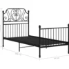 vidaXL - Metalen eenpersoonsbed met hoofdbord - Zwart - 90x200 cm