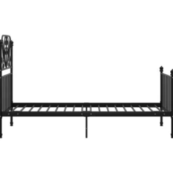 vidaXL - Metalen eenpersoonsbed met hoofdbord - Zwart - 90x200 cm