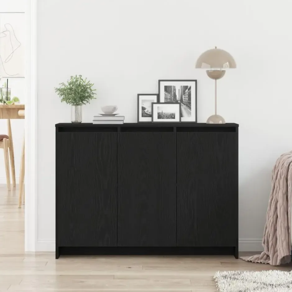 vidaXL - Moderne Dressoir 102x29,5x75 cm Zwart Bewerkt hout