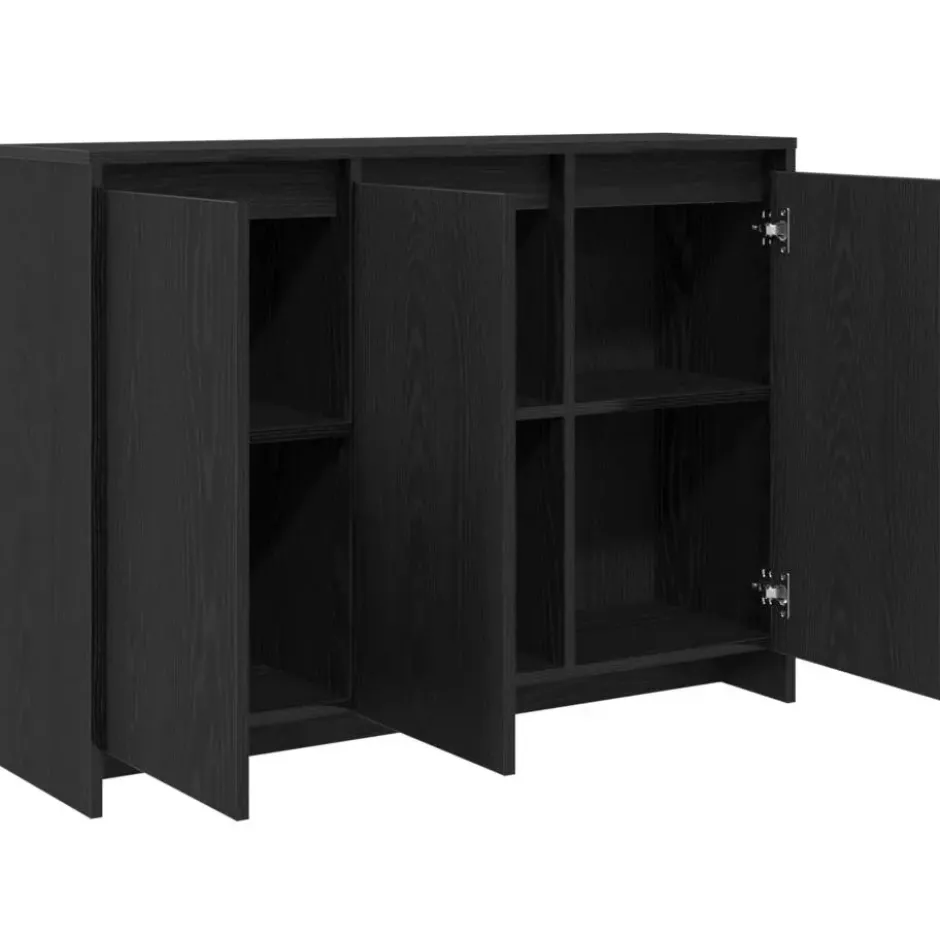 vidaXL - Moderne Dressoir 102x29,5x75 cm Zwart Bewerkt hout