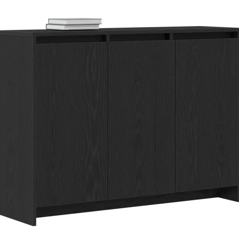 vidaXL - Moderne Dressoir 102x29,5x75 cm Zwart Bewerkt hout
