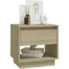 vidaXL - Nachtkastje - Beige - Bewerkt hout